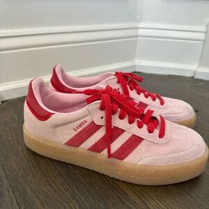 Adidas Samba Pink and Red Sneakers